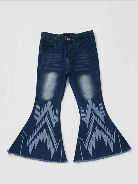 Aztec Blue Flare Jeans